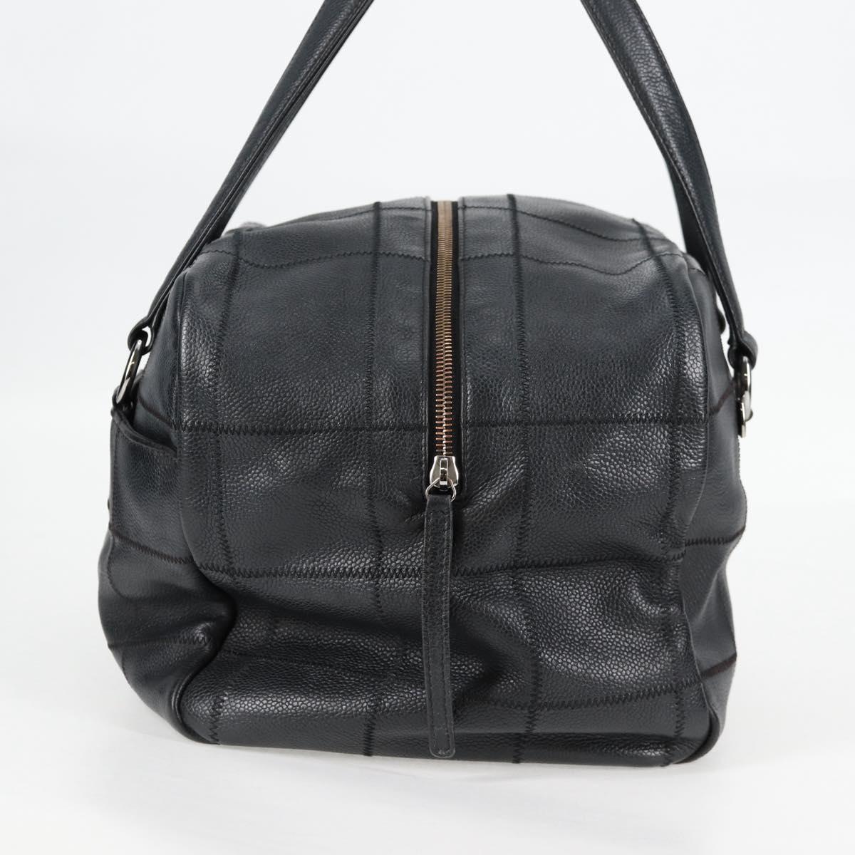 Chanel Chocolate bar, Black, Leather, handbag