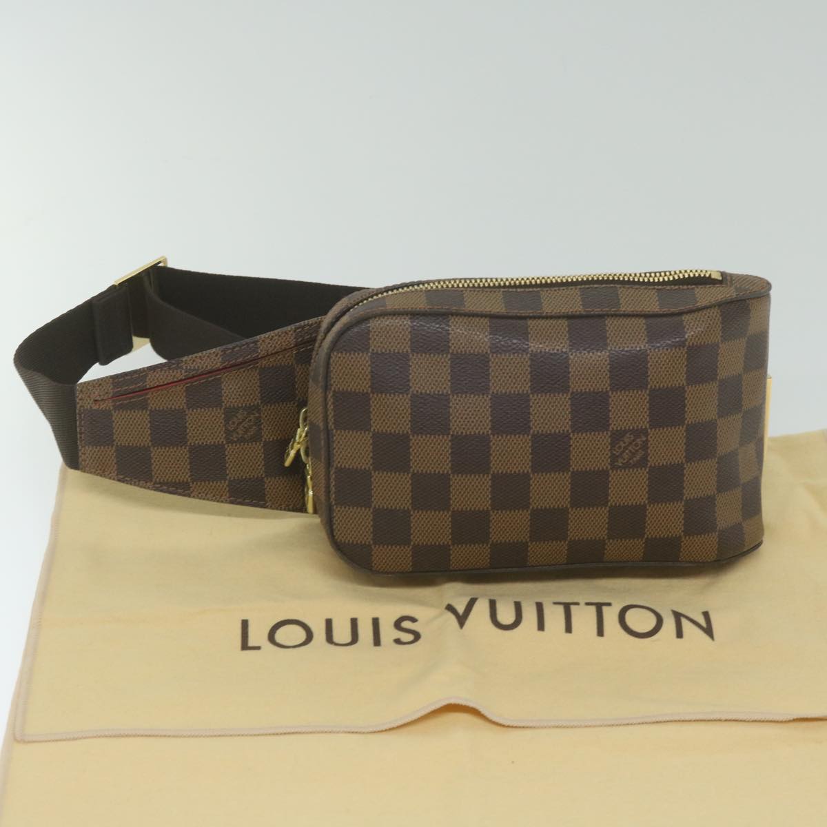 Louis Vuitton Geronimo, Brown, Canvas, shoulder