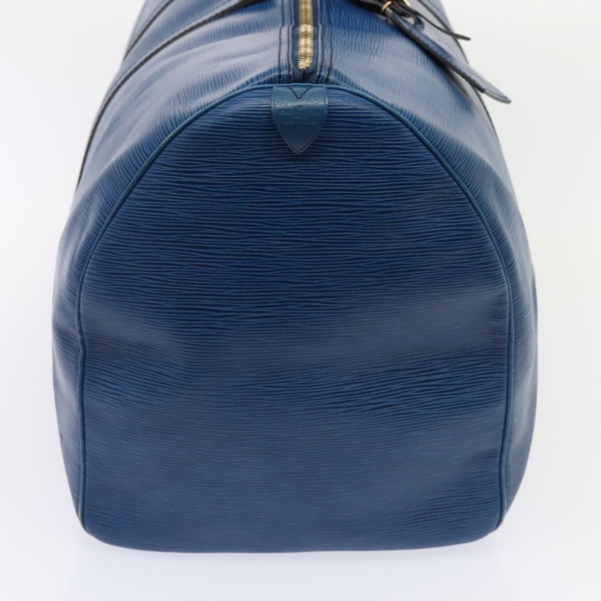 Louis Vuitton Keepall 55, Blue, Leather, travel