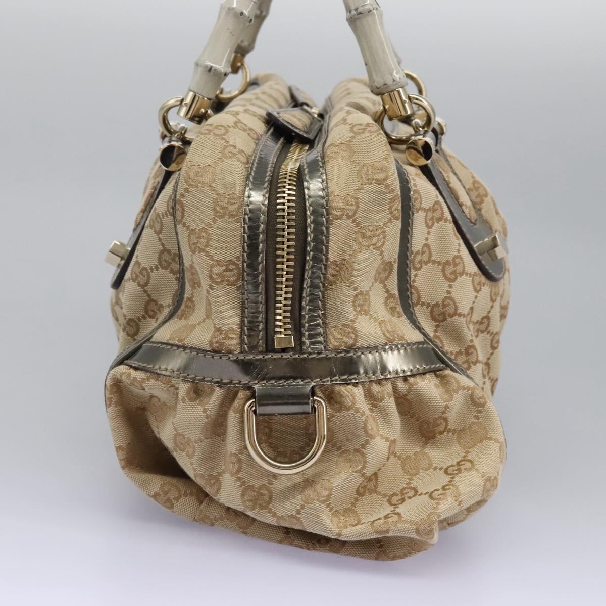 Gucci Bamboo, Beige, Canvas, handbag