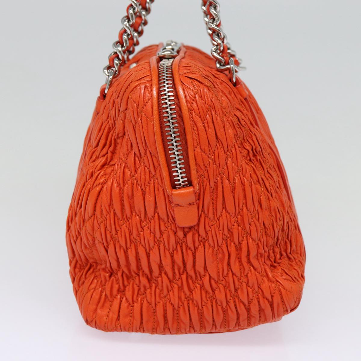 Miu Miu Matelassé, Orange, Leather, shoulder