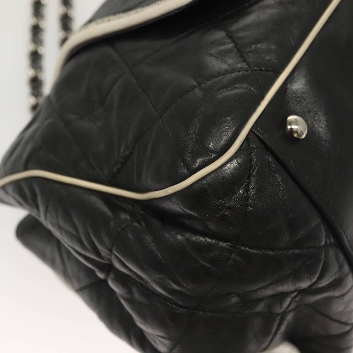 Chanel Mademoiselle, Black, Leather, shoulder