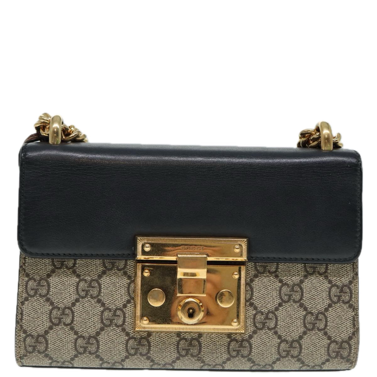 Gucci Padlock, Beige, Canvas, shoulder