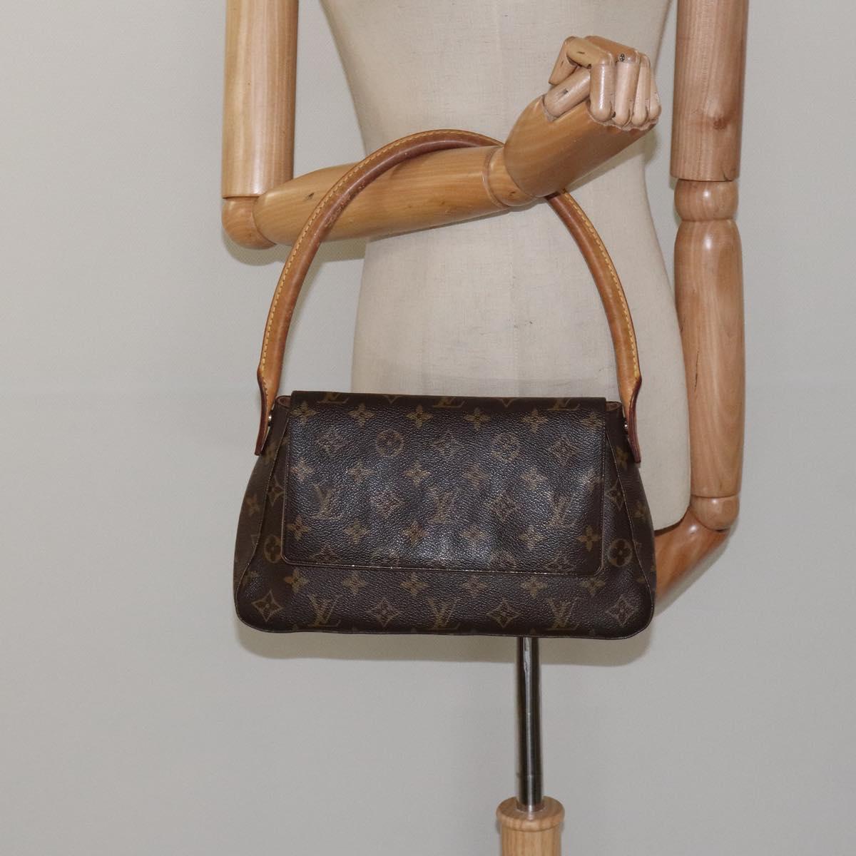 Louis Vuitton Mini looping, Brown, Canvas, shoulder
