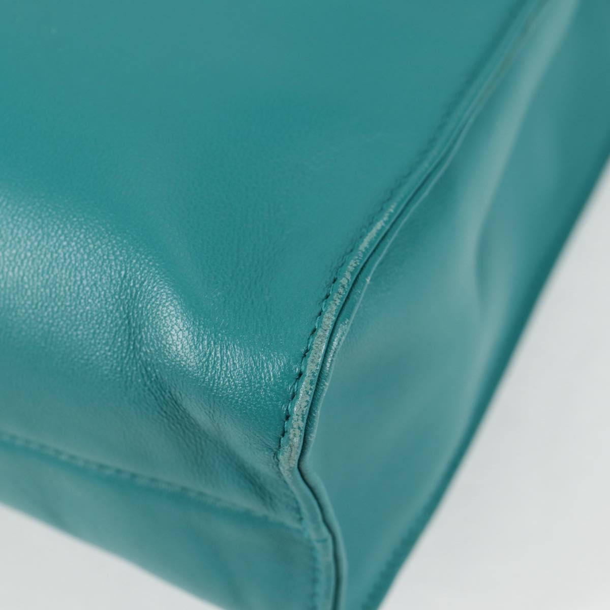 Prada Triangle Logo, Blue, Leather, handbag