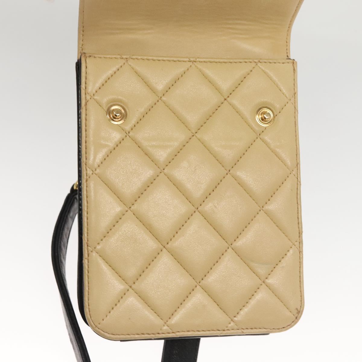 Chanel Phone case, Beige, Leather, clutch