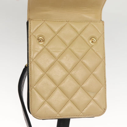 Chanel Phone case, Beige, Leather, clutch