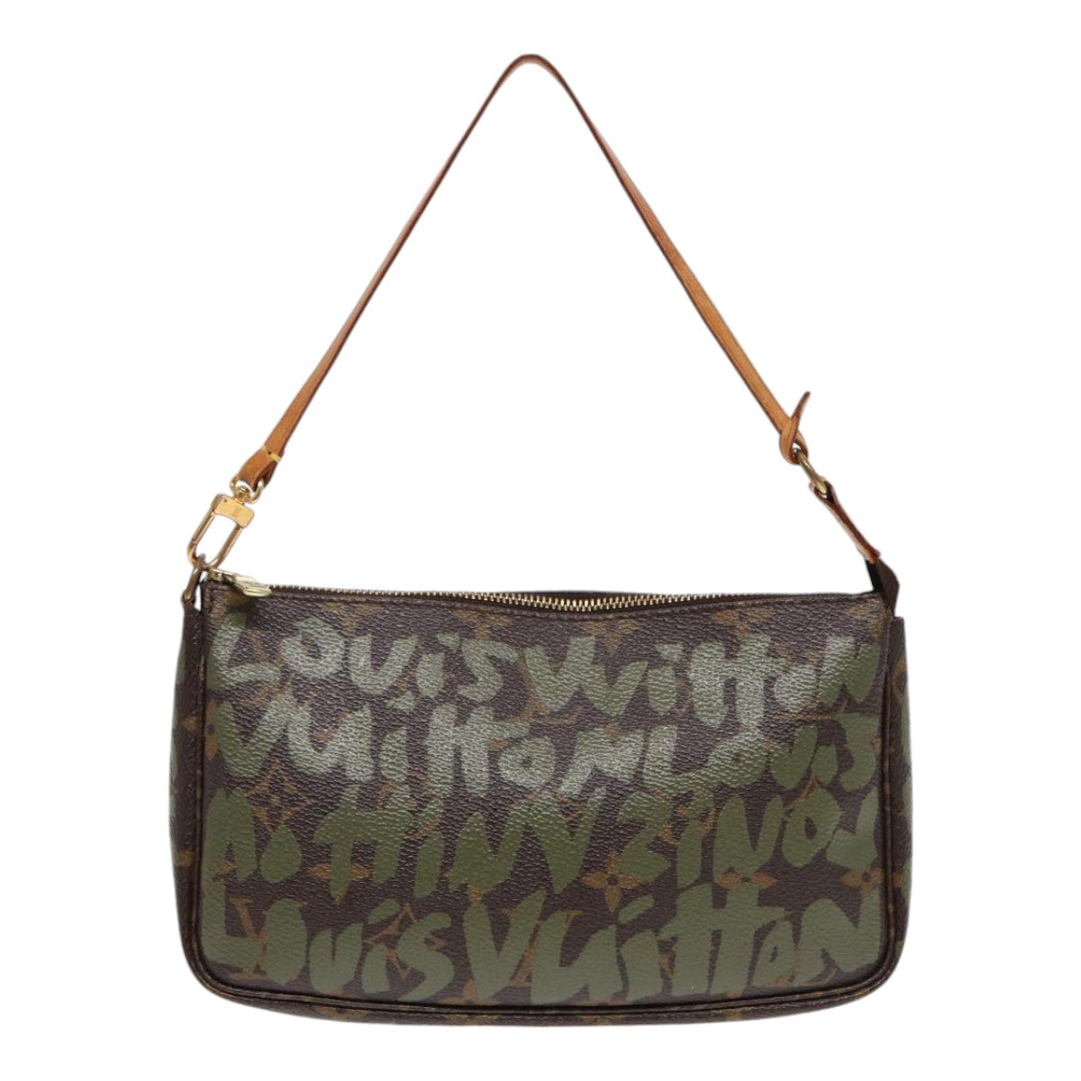 Louis Vuitton Pochette Accessoire, Brown, Canvas, clutch