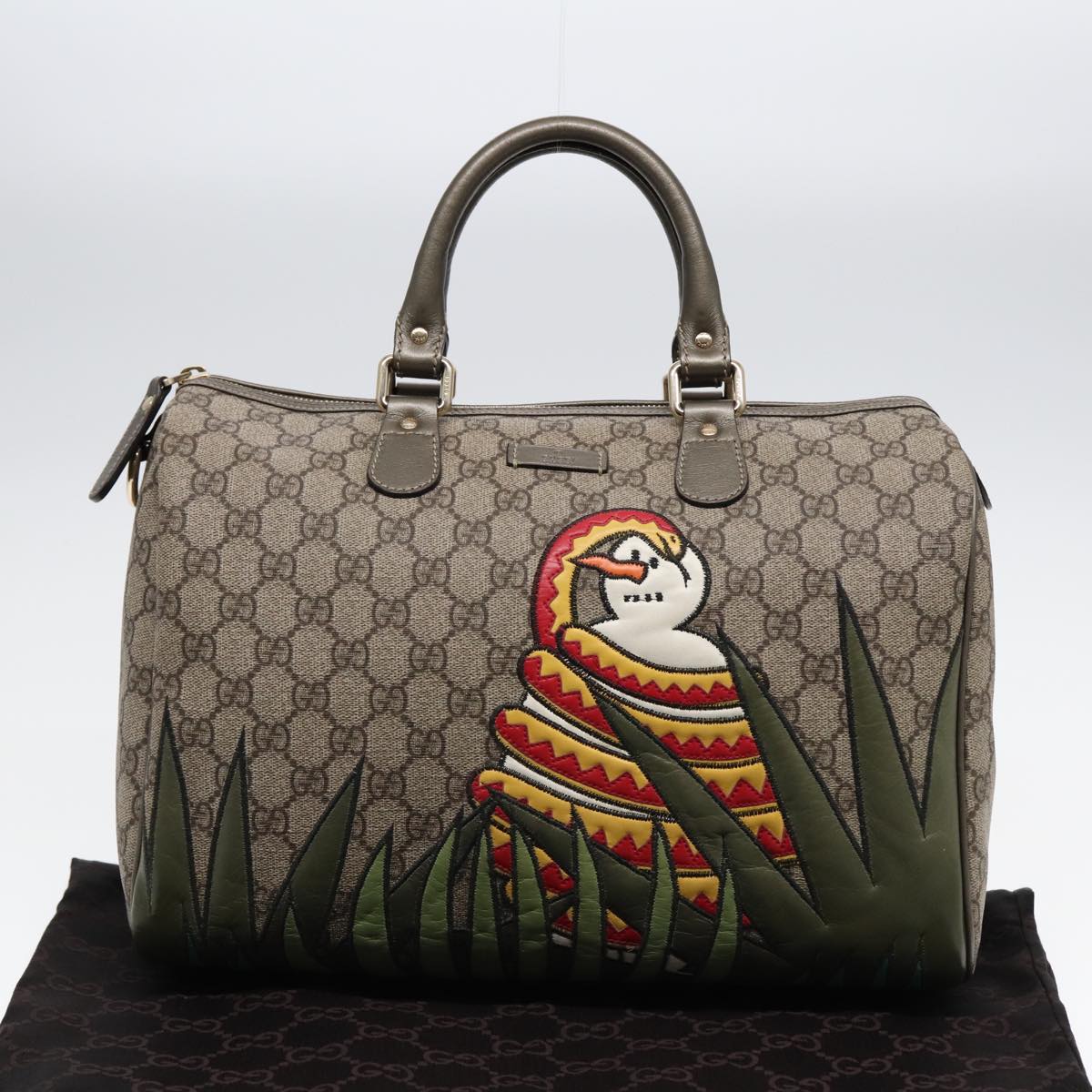 Gucci Boston, Beige, Canvas, handbag