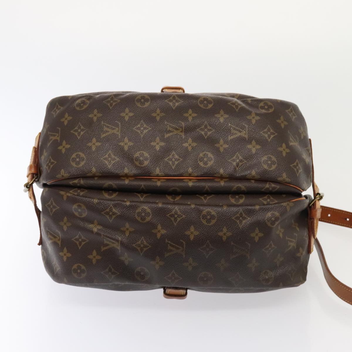 Louis Vuitton Saumur 35, Brown, Canvas, shoulder