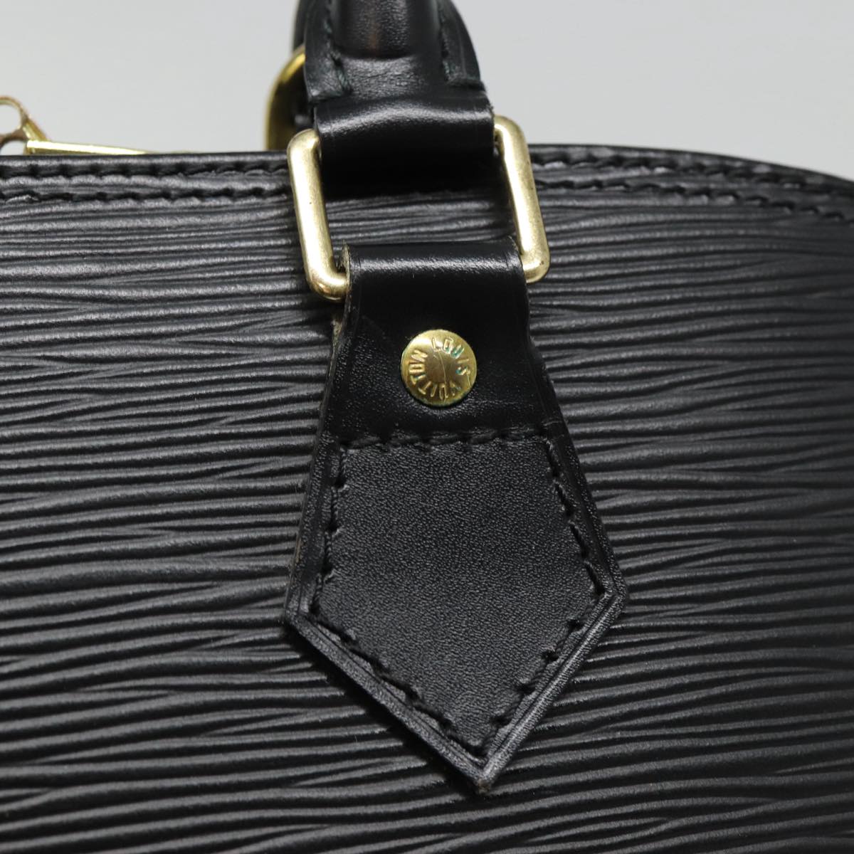 Louis Vuitton Alma, Black, Leather, handbag