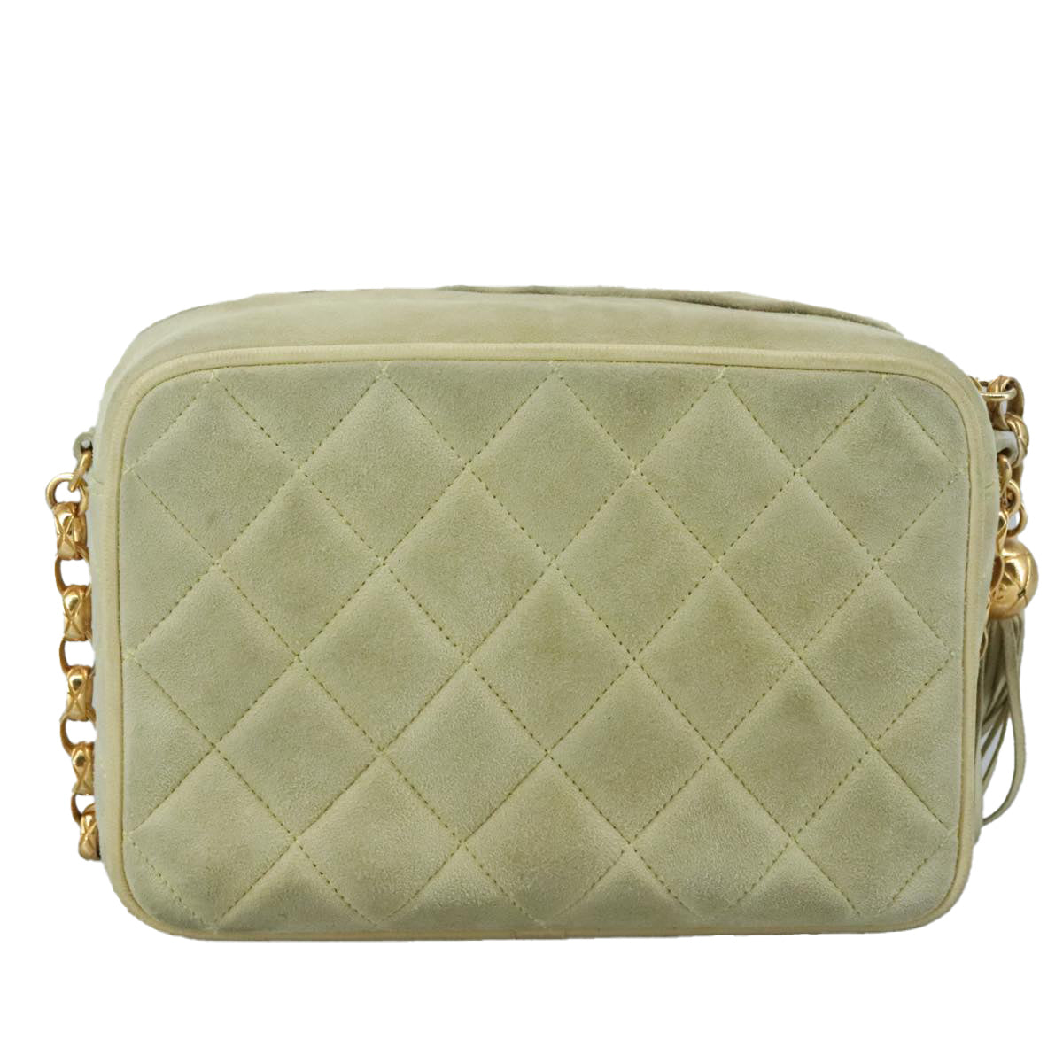 Chanel Diana, Green, Cotton, shoulder