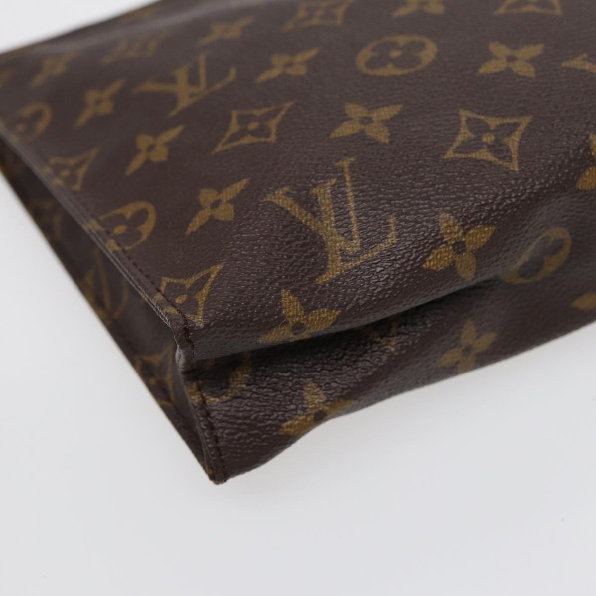 Louis Vuitton Poche Toilette, Brown, Canvas, clutch