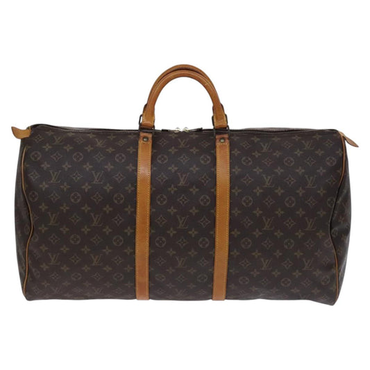 Louis Vuitton Keepall 60, Brown, Canvas, travel