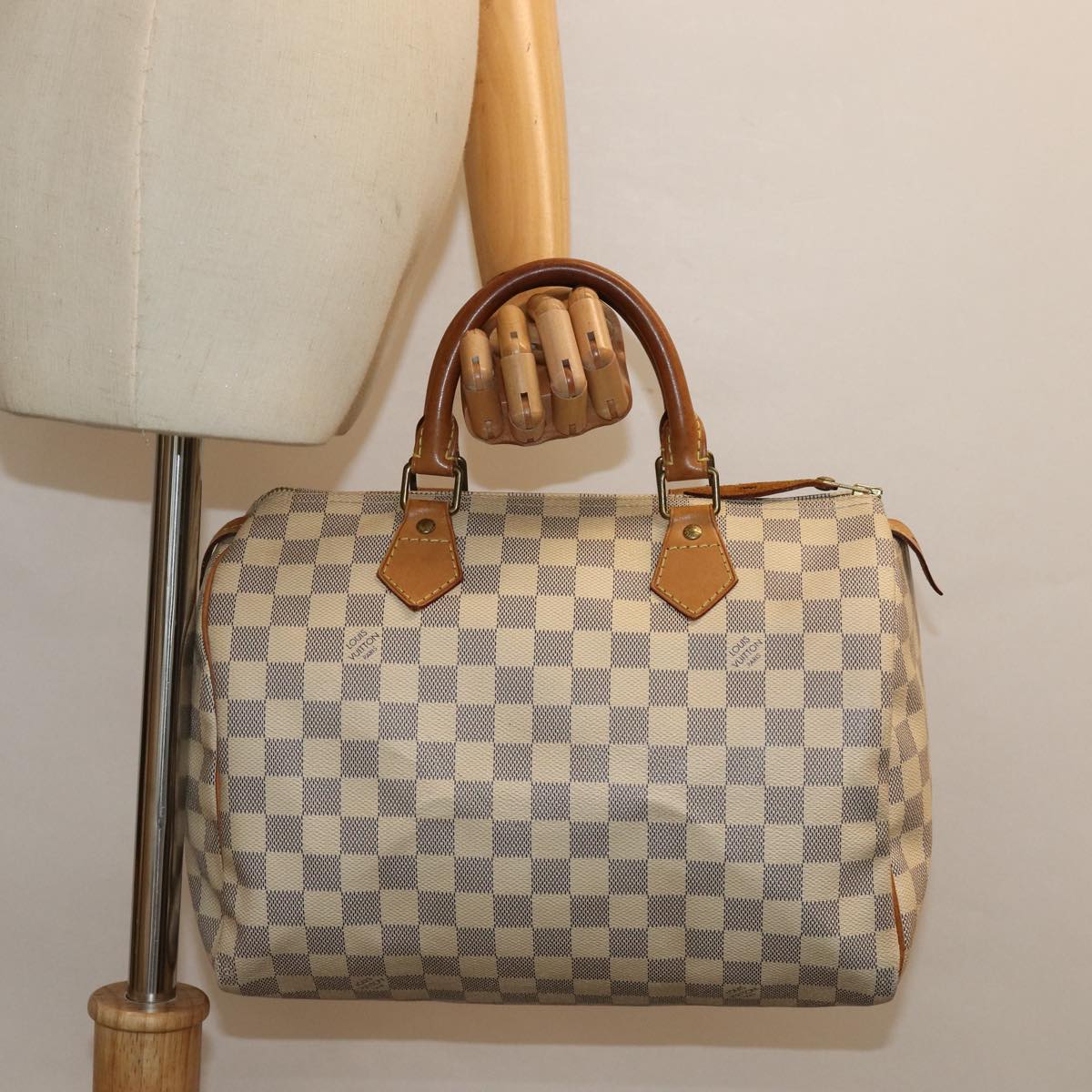 Louis Vuitton Speedy 30, White, Canvas, handbag