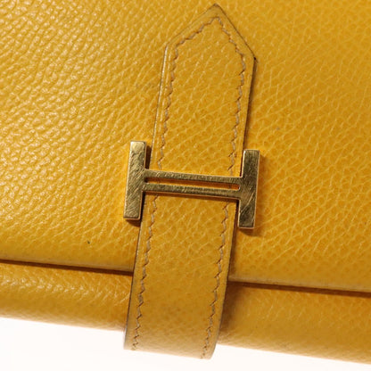 Hermès Béarn, Yellow, Leather, wallet