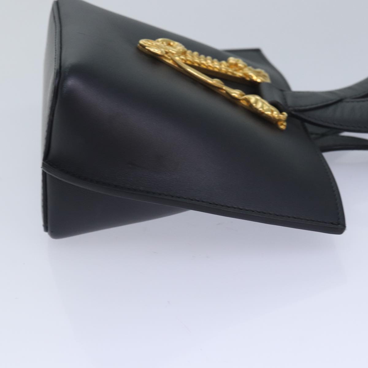 Versace Virtus, Black, Leather, handbag