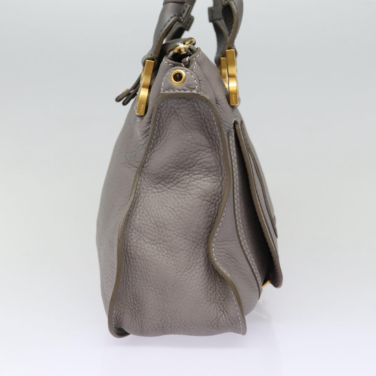 Chloé Marcie, Grey, Leather, shoulder