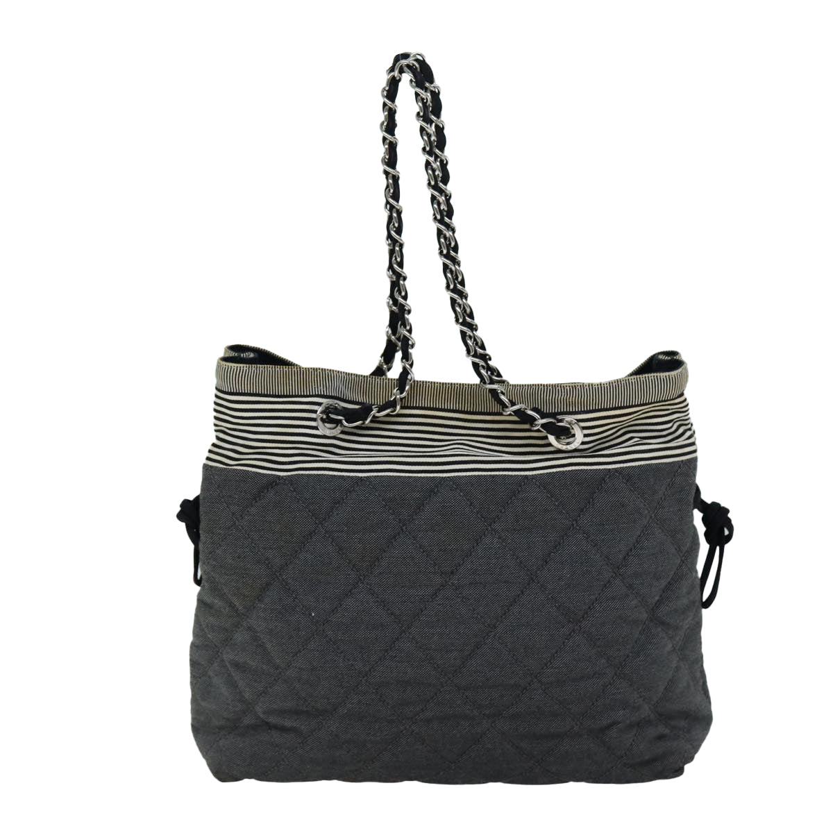 Chanel Matelassé, Grey, Canvas, tote