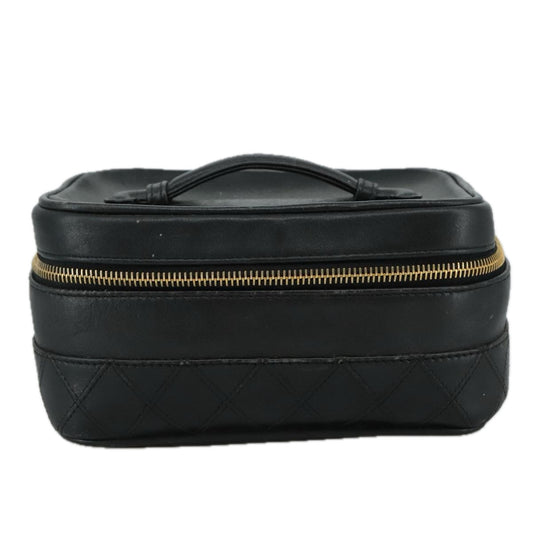 Chanel Vanity, Black, Leather, clutch