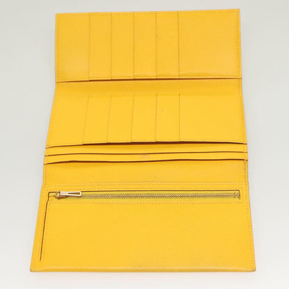 Hermès Béarn, Yellow, Leather, wallet