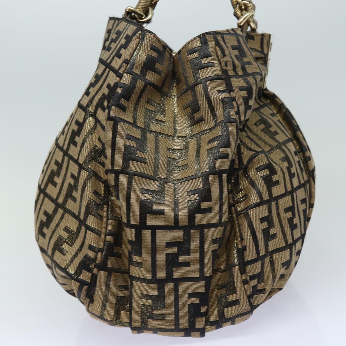 Fendi Zucca, Gold, Canvas, handbag