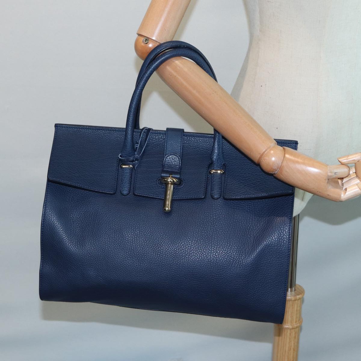 Balenciaga Tube, Navy, Leather, handbag