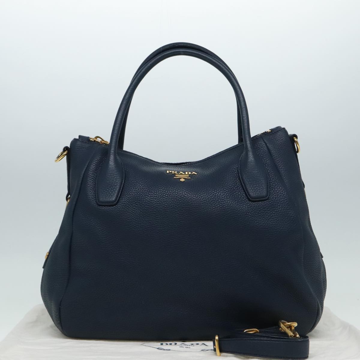 Prada, Blue, Leather, handbag