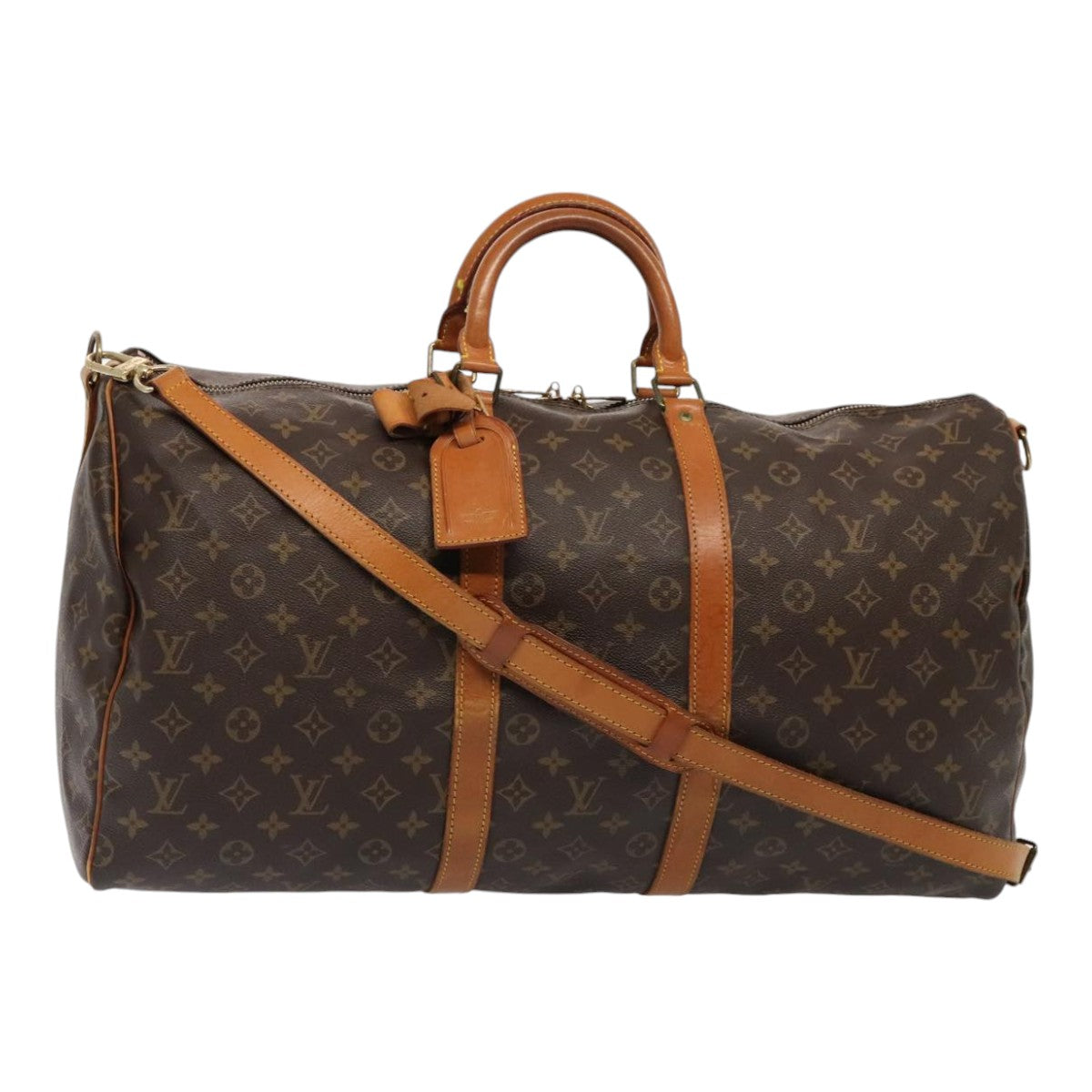 Louis Vuitton Keepall Bandouliere 55, Brown, Canvas, travel