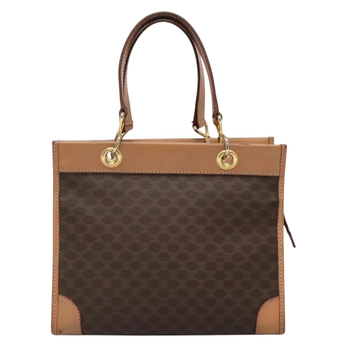 Celine Macadam Shoulder Bag Canvas, BROWN, CANVAS, Shoulder bag