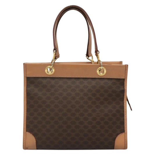 Celine Macadam Shoulder Bag Canvas, BROWN, CANVAS, Shoulder bag