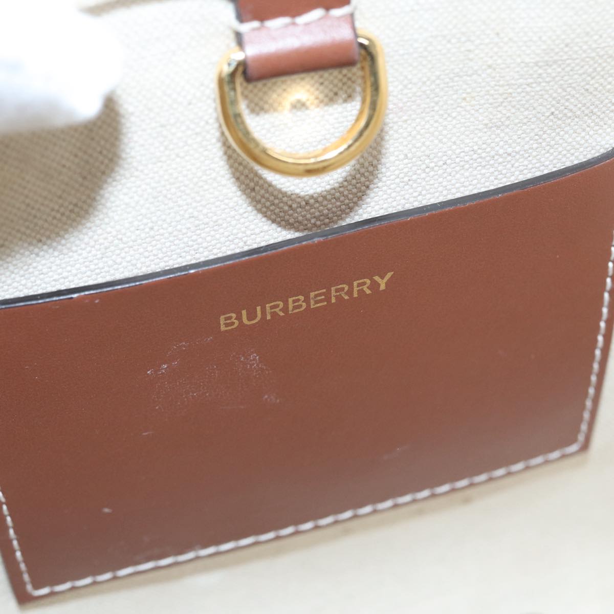 Burberry Horseferry, Beige, Canvas, handbag