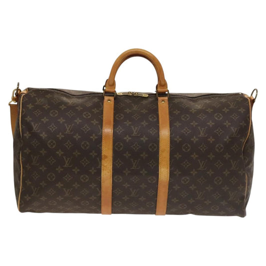 Louis Vuitton Keepall Bandouliere 55, Brown, Canvas, travel