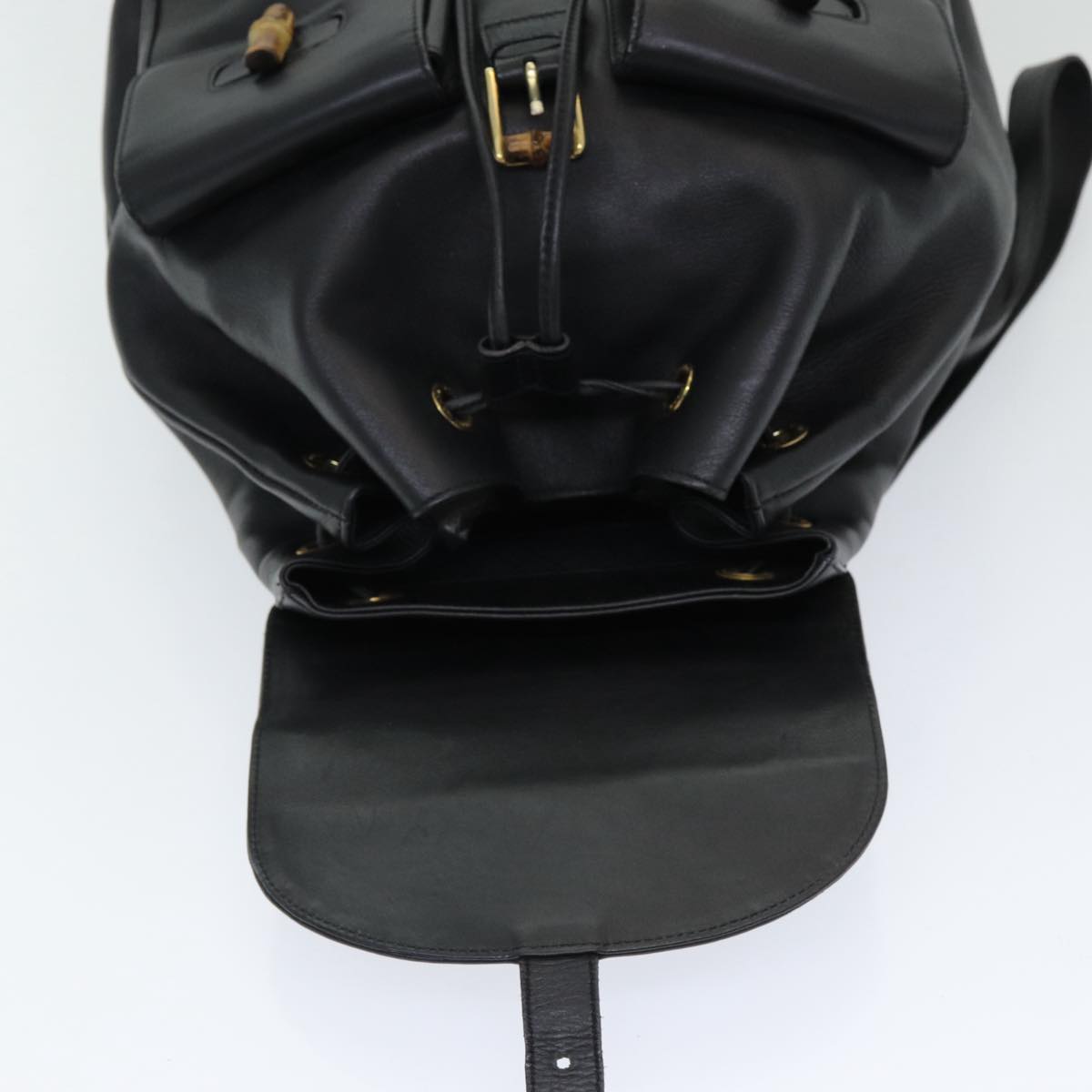 Gucci Bamboo, Black, Leather, backpack