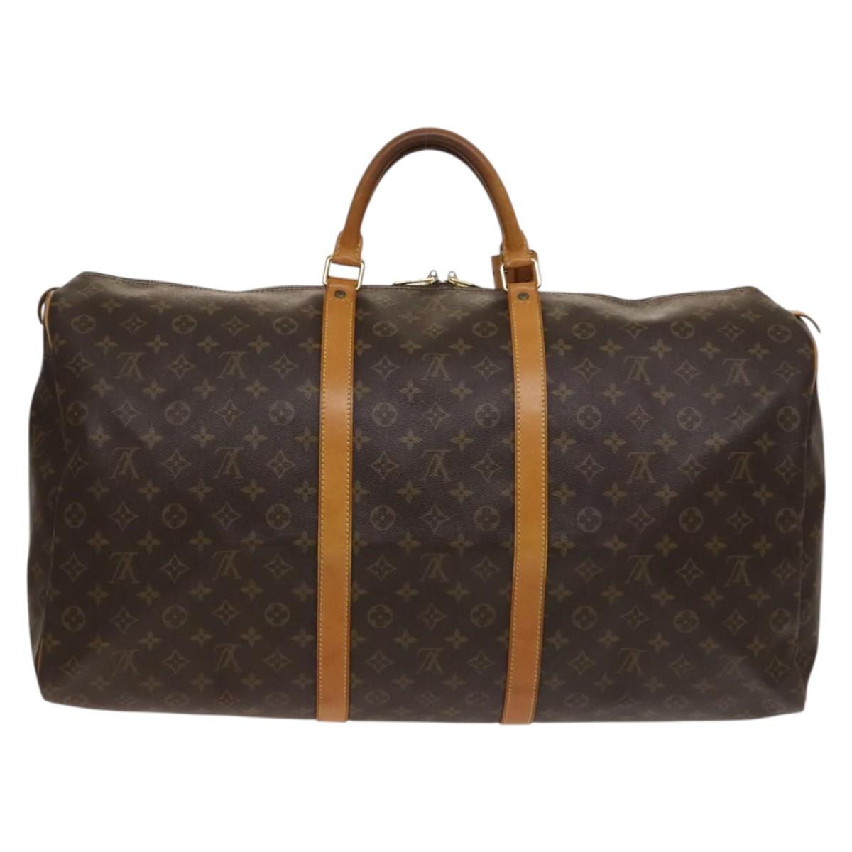 Louis Vuitton Keepall 60, Brown, Canvas, travel