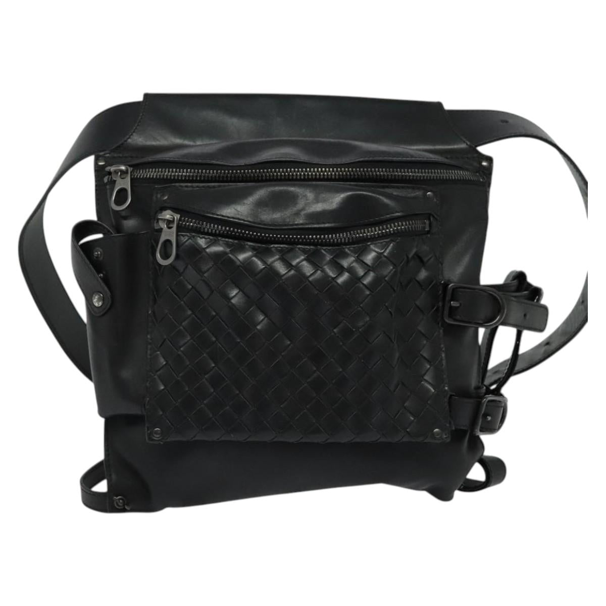 Bottega Veneta Intrecciato, Black, Leather, shoulder