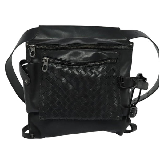 Bottega Veneta Intrecciato, Black, Leather, shoulder