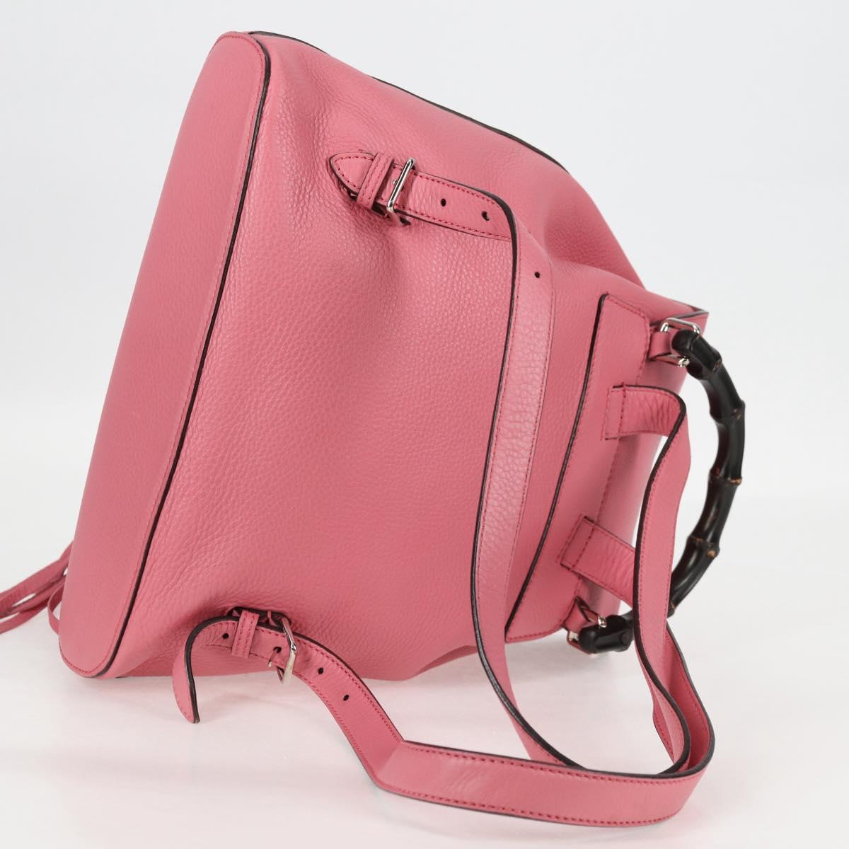 Gucci Bamboo, Pink, Leather, backpack