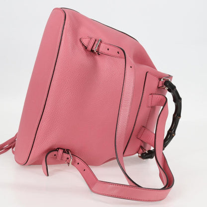 Gucci Bamboo, Pink, Leather, backpack
