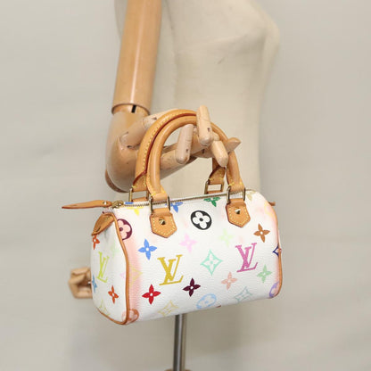 Louis Vuitton Mini speedy, White, Canvas, handbag
