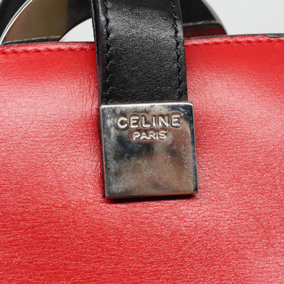 Céline Logo du cercle, Red, Leather, shoulder