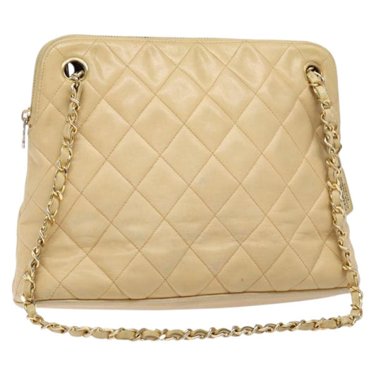 Chanel Quilted, Beige, Leather, shoulder