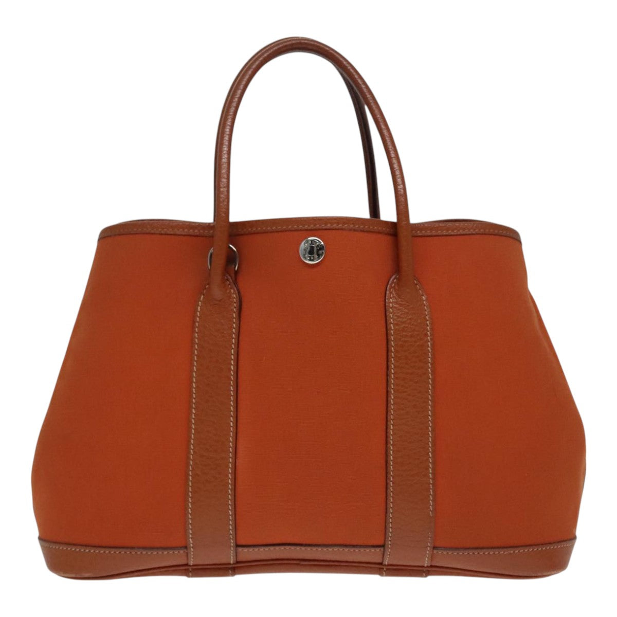 Hermès Garden Party, Brown, Canvas, handbag