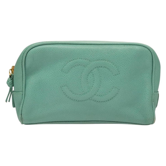 Chanel Coco Mark, Green, Leather, clutch