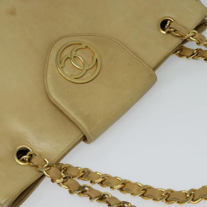 Chanel, Beige, Leather, shoulder