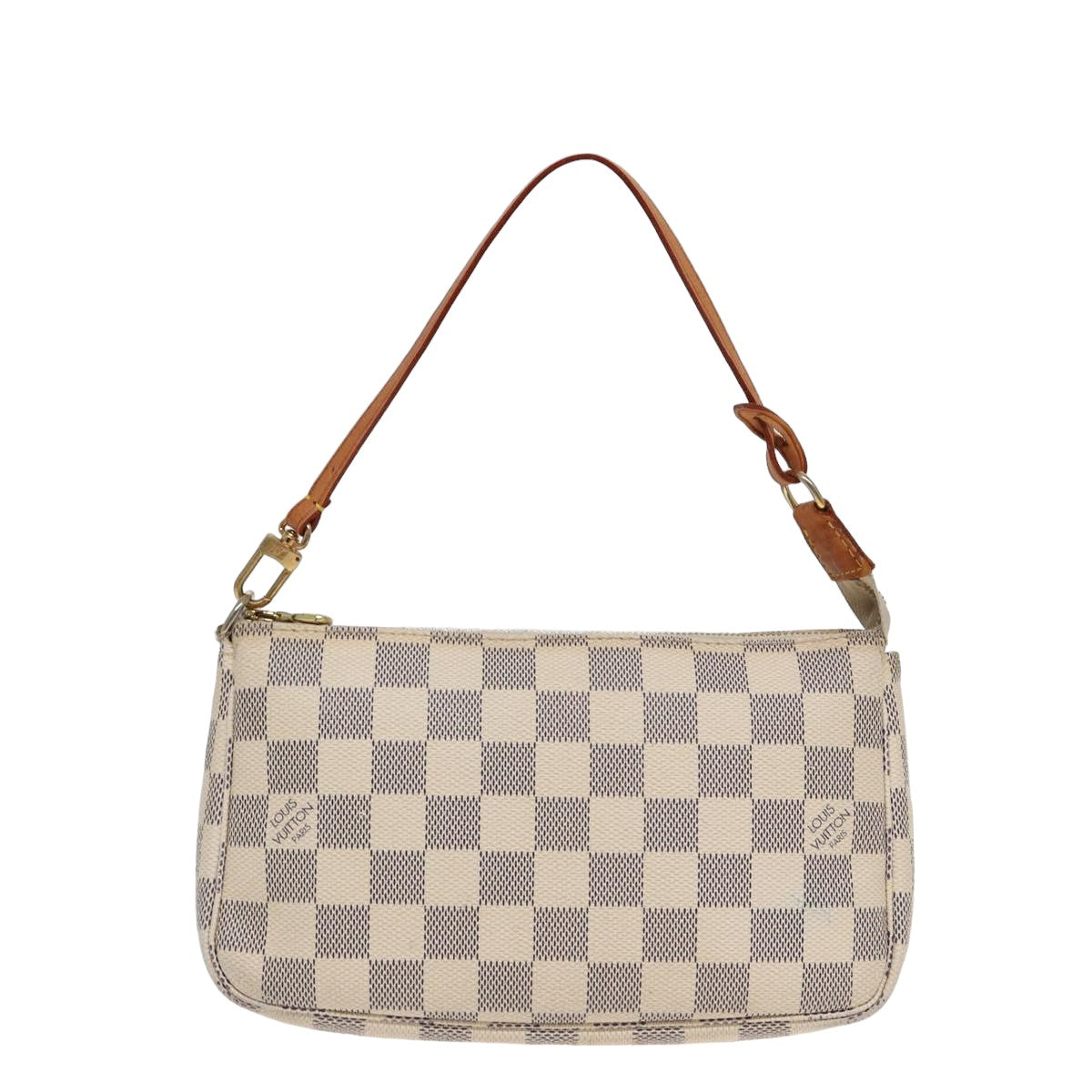 Louis Vuitton Pochette accessoires, White, Canvas, clutch