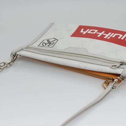Louis Vuitton Flat messenger, Grey, Canvas, shoulder