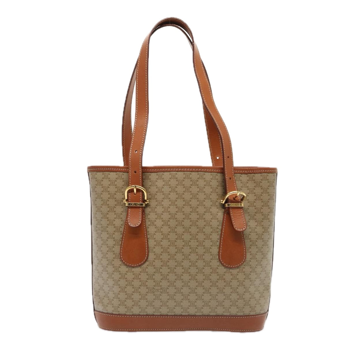 Céline Macadam, Beige, Canvas, tote