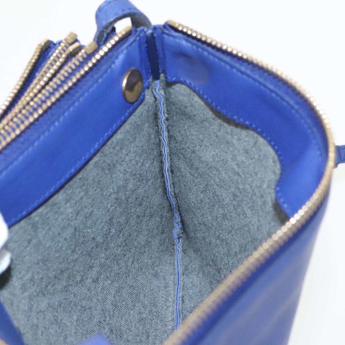 Céline Trio, Blue, Leather, shoulder