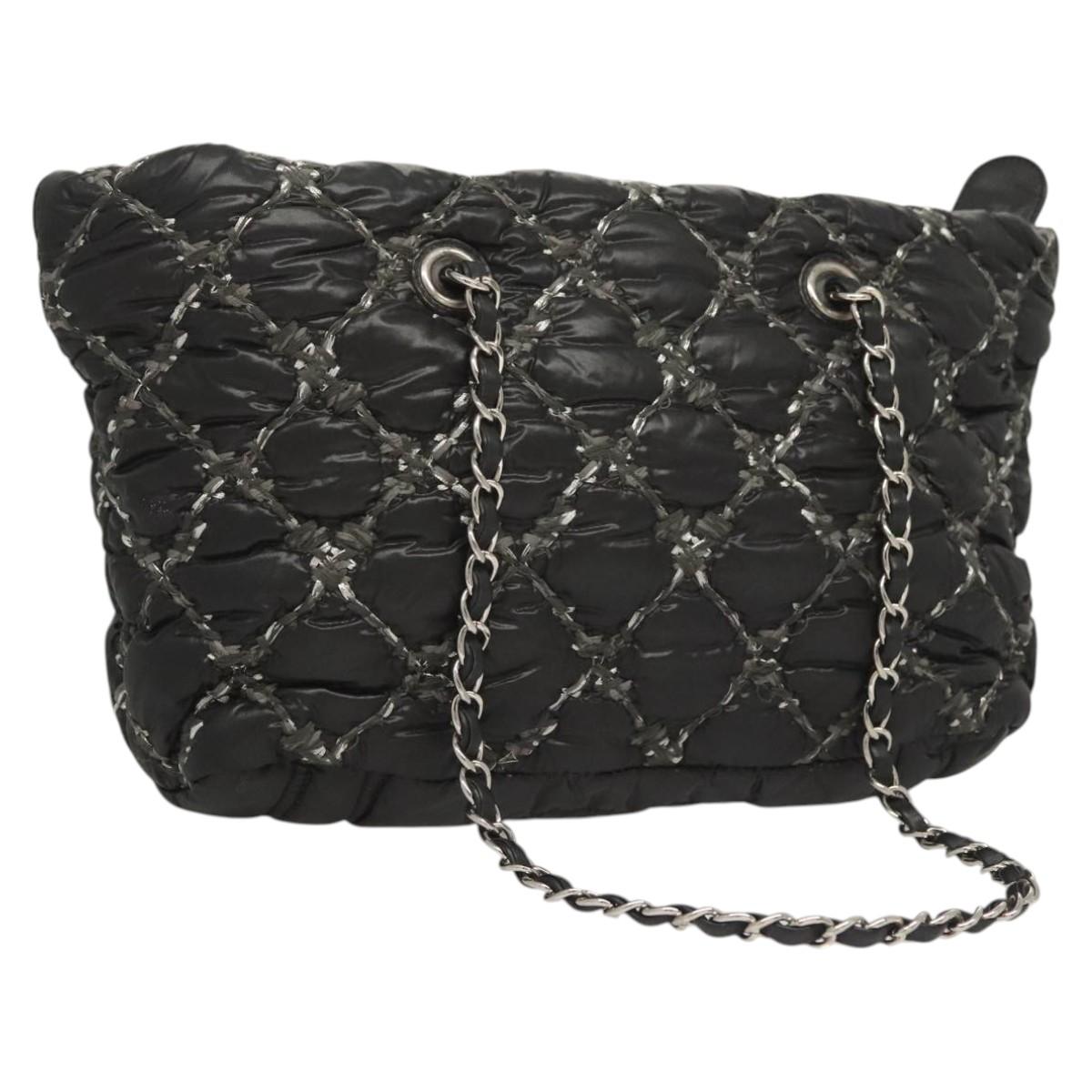 Chanel Paris Byzans, Black, NYLON, shoulder